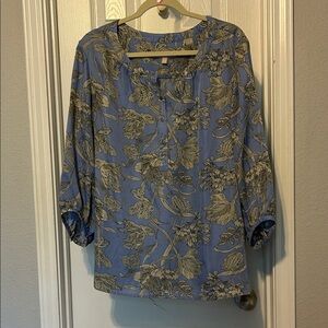 Banana Republic Blue Floral Blouse